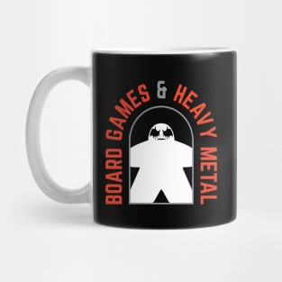 Board Games and Heavy Metal Meeple Mug